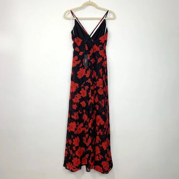 NWT LULU'S Best Occasion Black Floral Print Maxi Dress Sz M - Picture 5 of 9